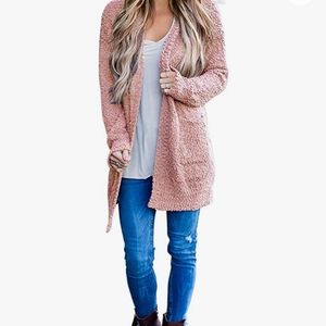 NWT Long pink cardigan with pockets